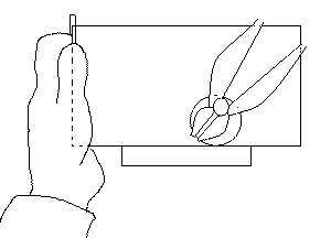 piirros: Näyttökortti kädessä